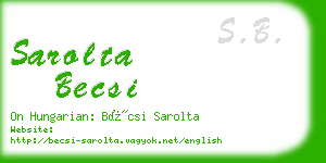 sarolta becsi business card